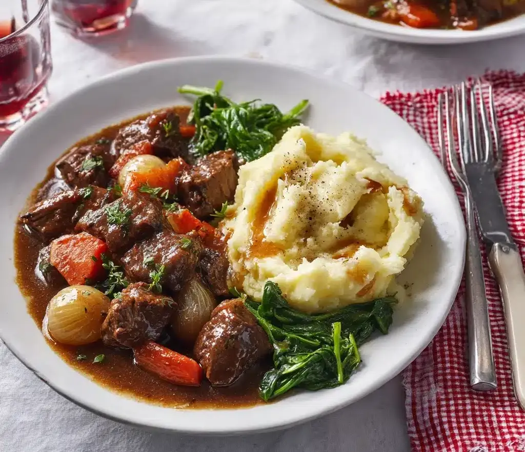 Slow cooker beef bourguignon Recipe