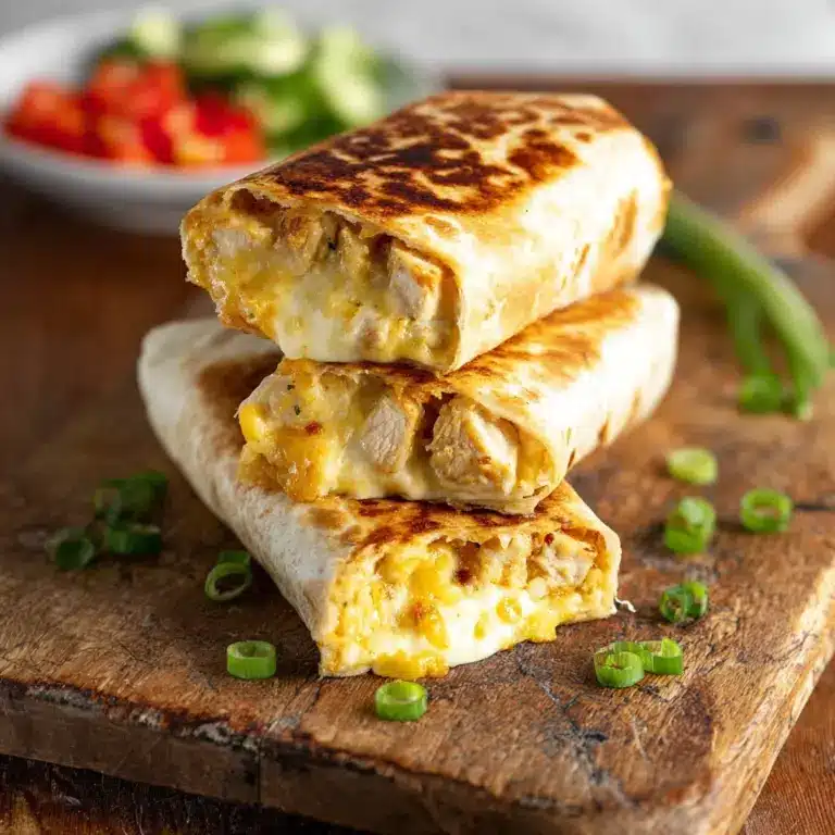 Cheesy Garlic Chicken Wraps Recipe