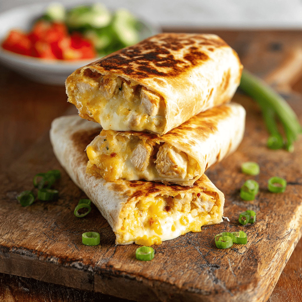 Cheesy Garlic Chicken Wraps Recipe - Recipe Image