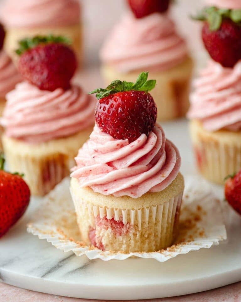 Strawberry Cupcakes with Creamy Strawberry Buttercream Recipe