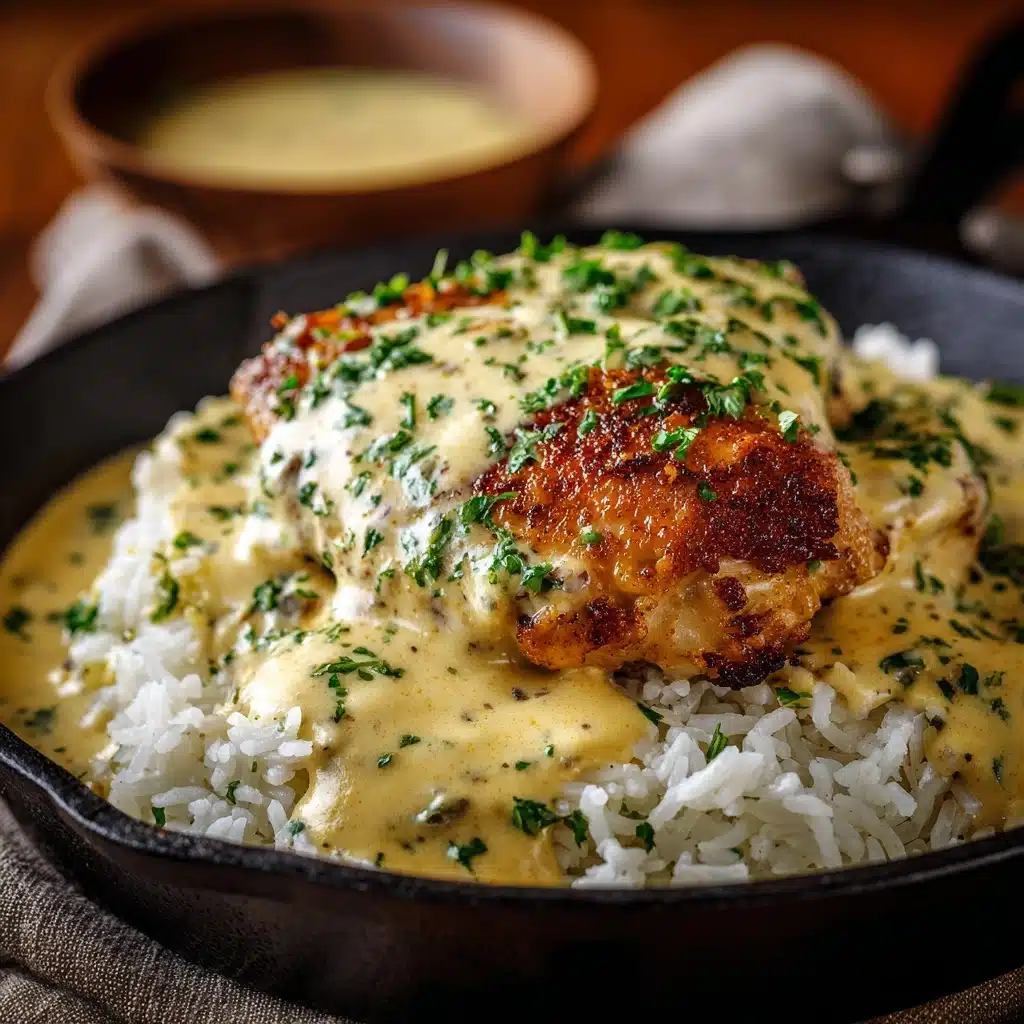 Creamy Smothered Chicken And Rice Recipe - Recipe Image