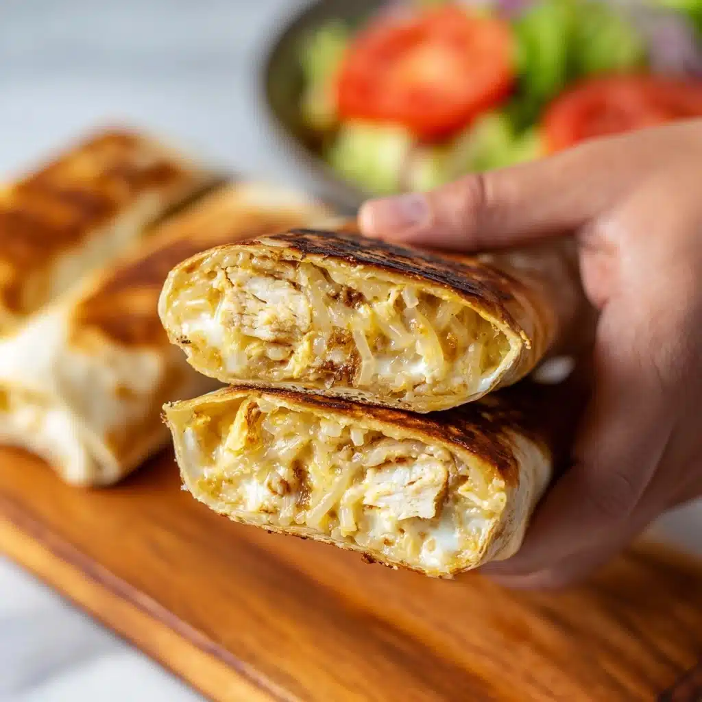 Cheesy Garlic Chicken Wraps Recipe - Recipe Image