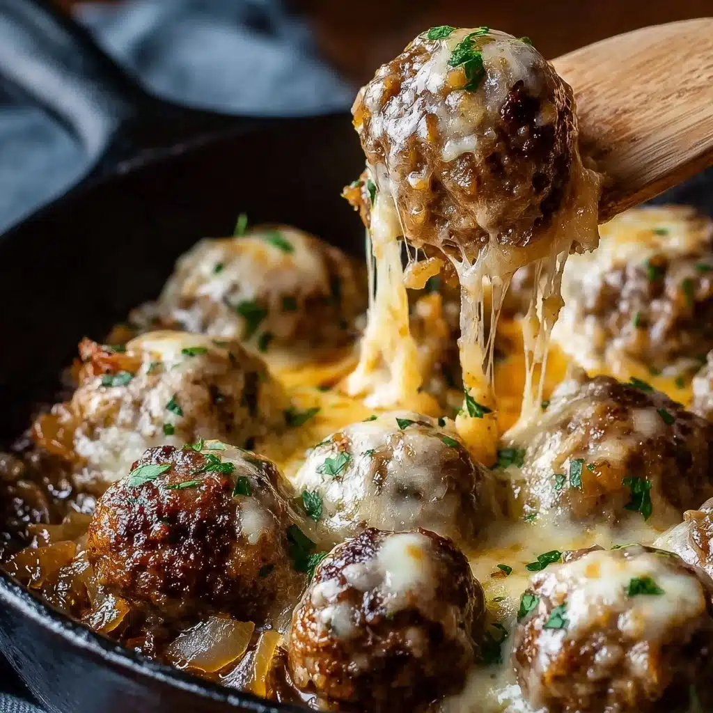 Cheesy French Onion Meatballs Recipe - Recipe Image