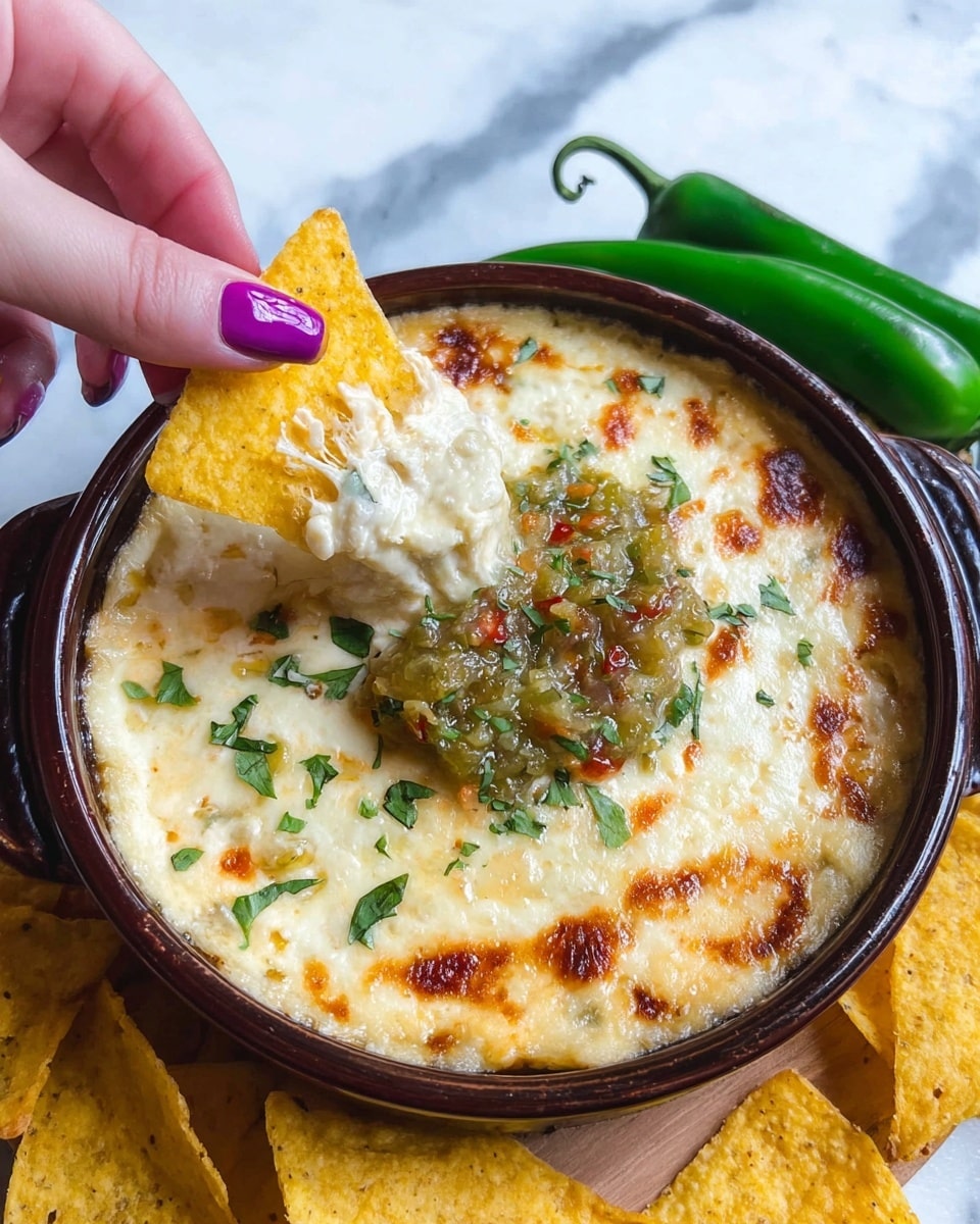 Hatch Green Chile Cheese Dip Spicy Creamy Appetizer