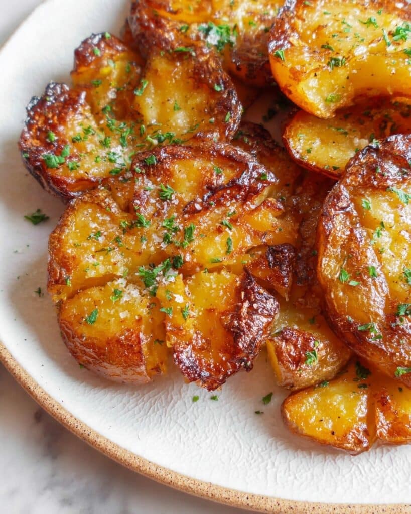 Garlic Butter Crispy Potatoes Recipe