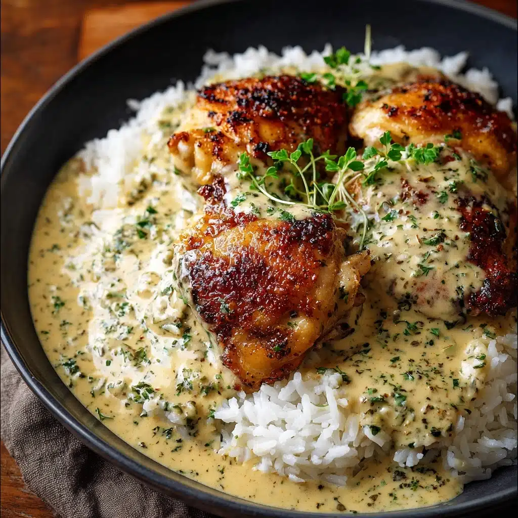 Creamy Smothered Chicken And Rice Recipe - Recipe Image