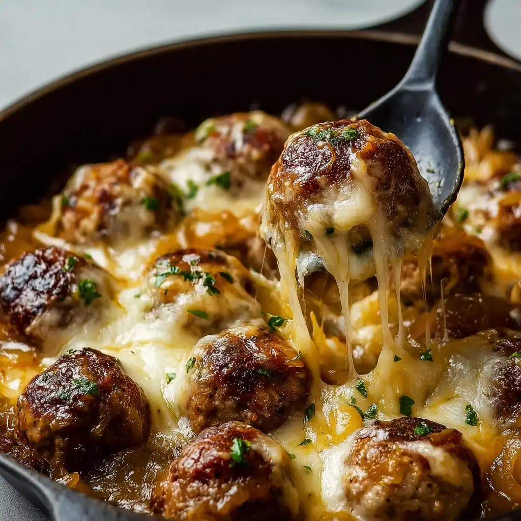 Cheesy French Onion Meatballs Recipe - Recipe Image