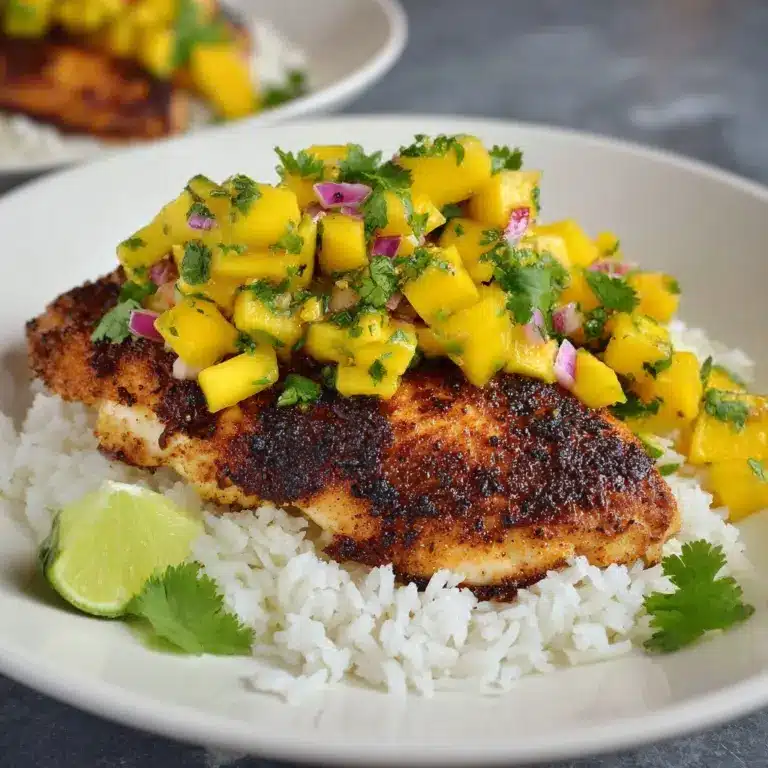 Jerk Chicken with Mango Salsa and Coconut Rice Recipe