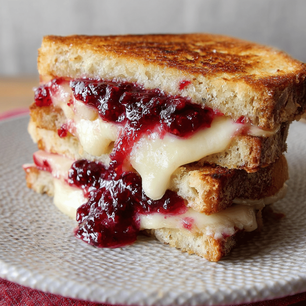 Brie, Apple and Cranberry Grilled Cheese Recipe - Recipe Image