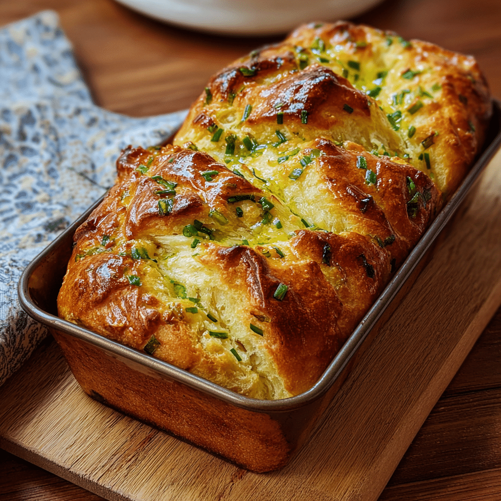 Green Onion Garlic Butter Bread Loaf Recipe - Recipe Image