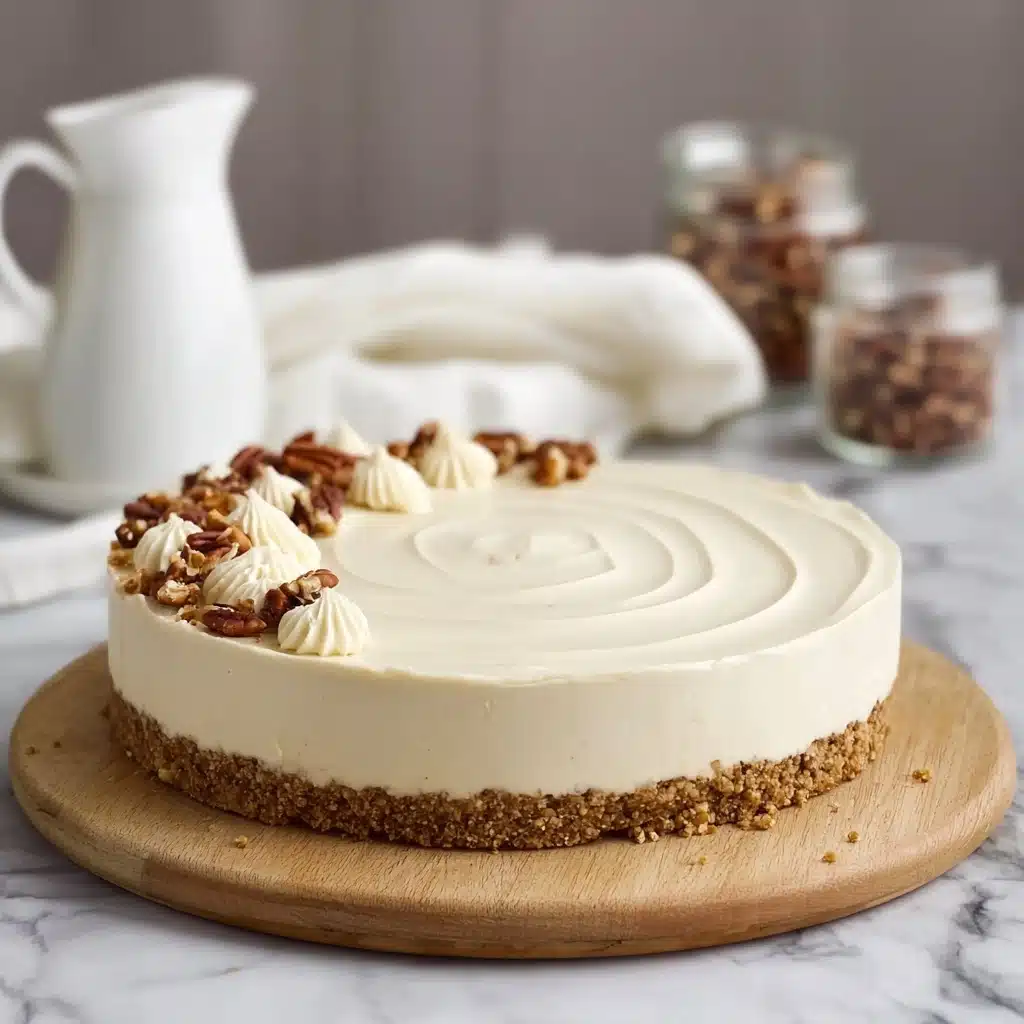 No-bake maple cheesecake with a pecan crust Recipe - Recipe Image