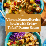 Mango Burrito Bowls with Crispy Tofu and Peanut Sauce Recipe