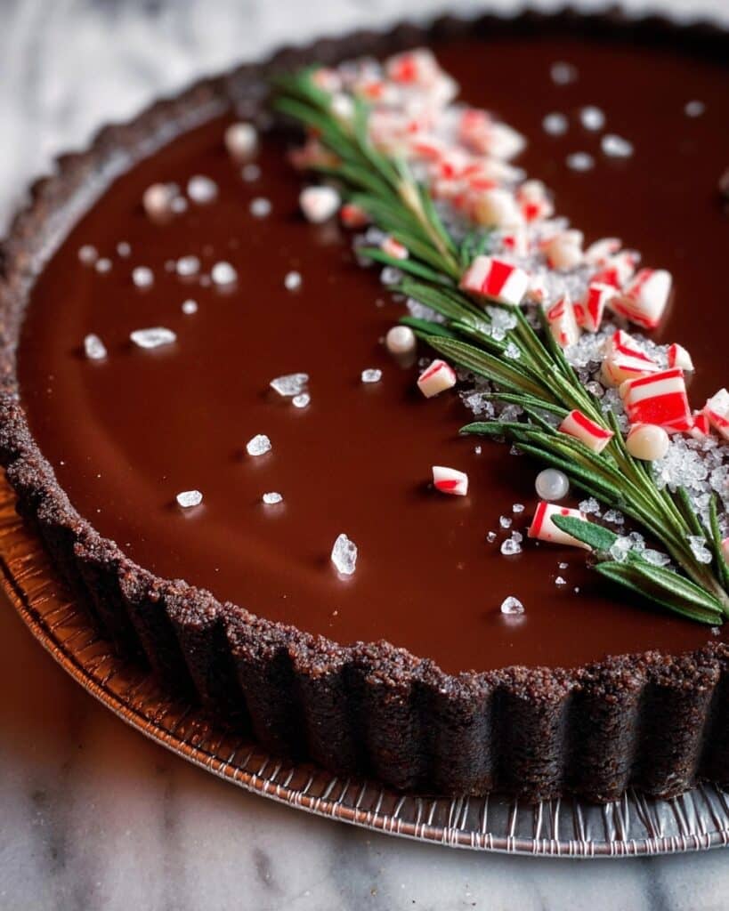 Dark Chocolate Peppermint Mousse Tart Recipe