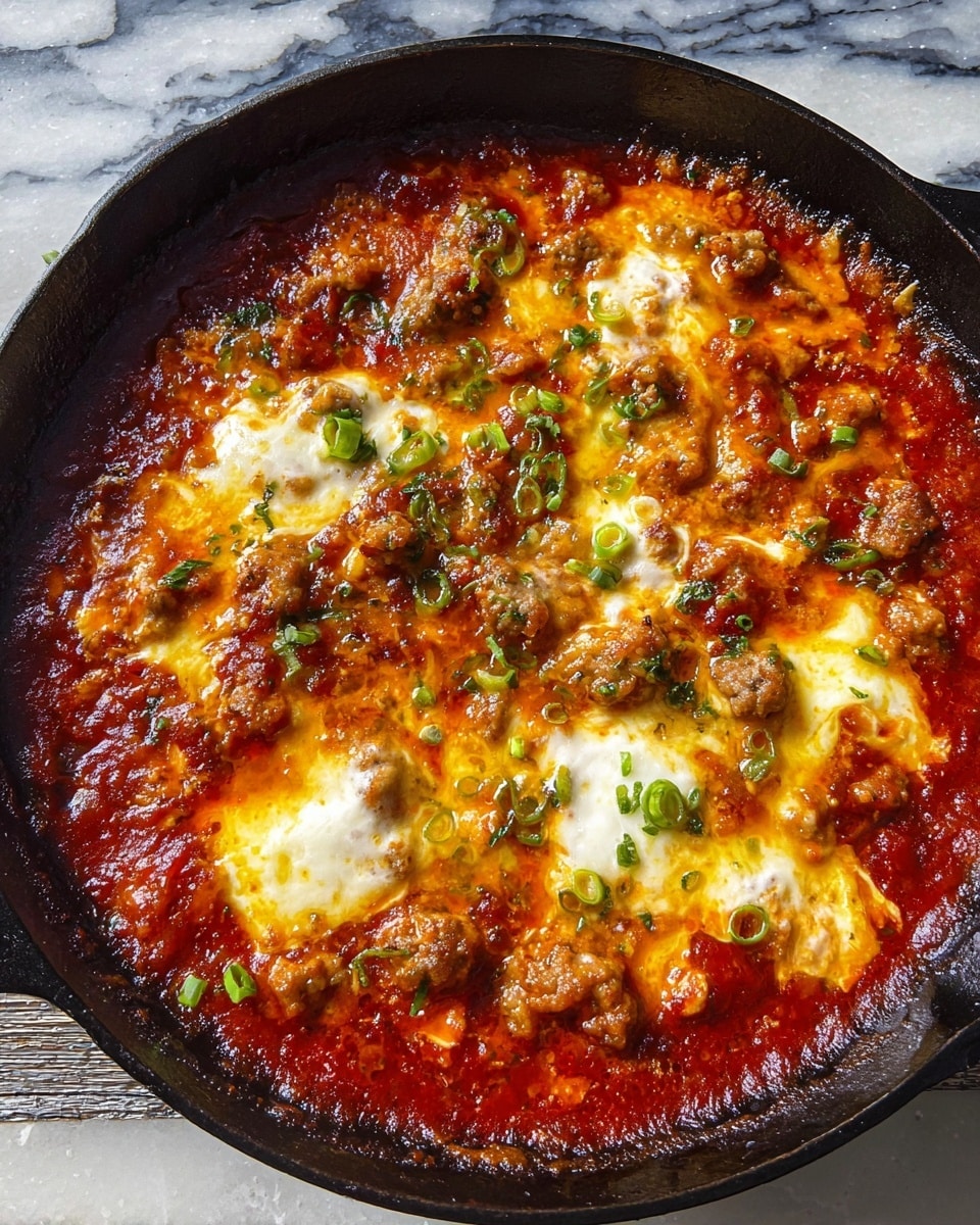 A close-up view of a black cast iron pan filled with a rich, reddish-orange stew made of small, tender chunks of golden chicken and soft potato pieces. The stew is thick and glossy, with a spicy sauce that lightly coats every piece. Green sliced scallions and small bits of parsley are scattered on top for a fresh contrast. The pan sits on a white marbled texture with some red chili flakes sprinkled around, adding color and texture to the scene. photo taken with an iphone --ar 4:5 --v 7