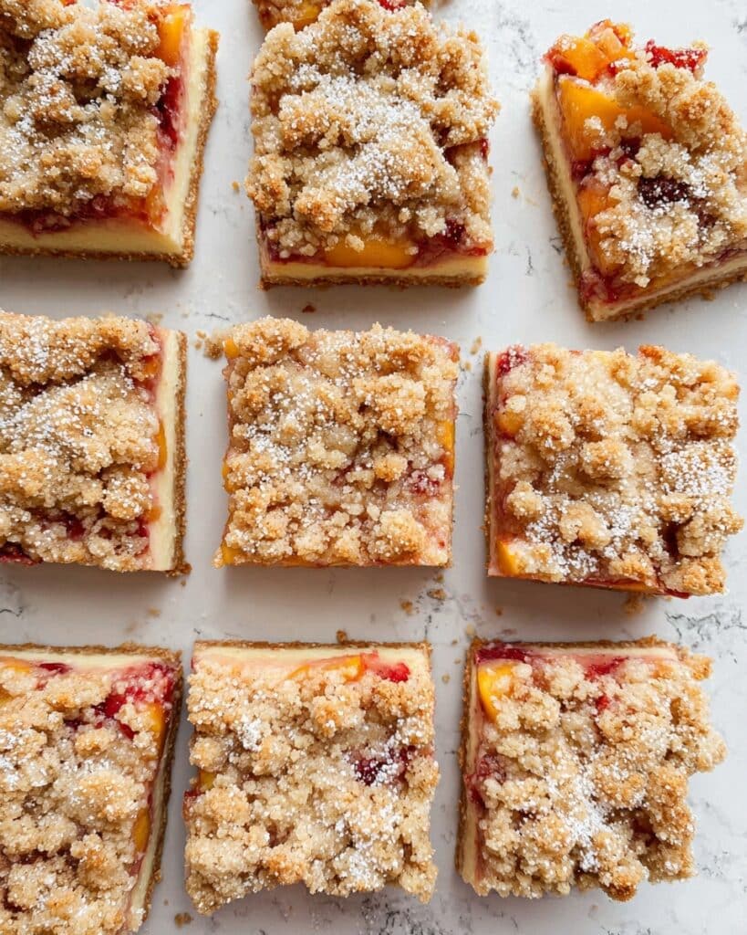 Peach Cobbler Cheesecake Bars Recipe