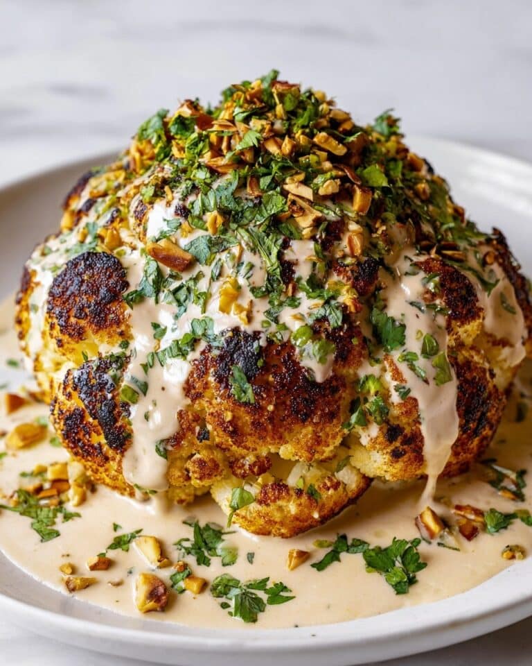 Whole Roasted Cauliflower with Tahini Sauce Recipe