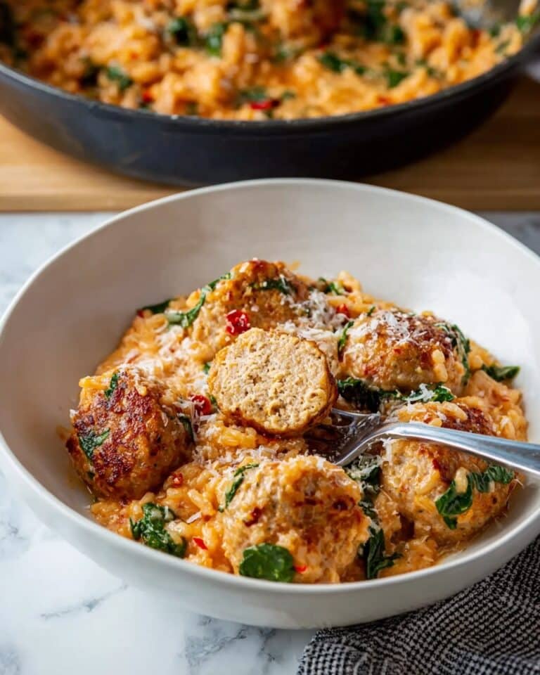 Marry Me Chicken Meatballs with Risoni (Orzo) Recipe