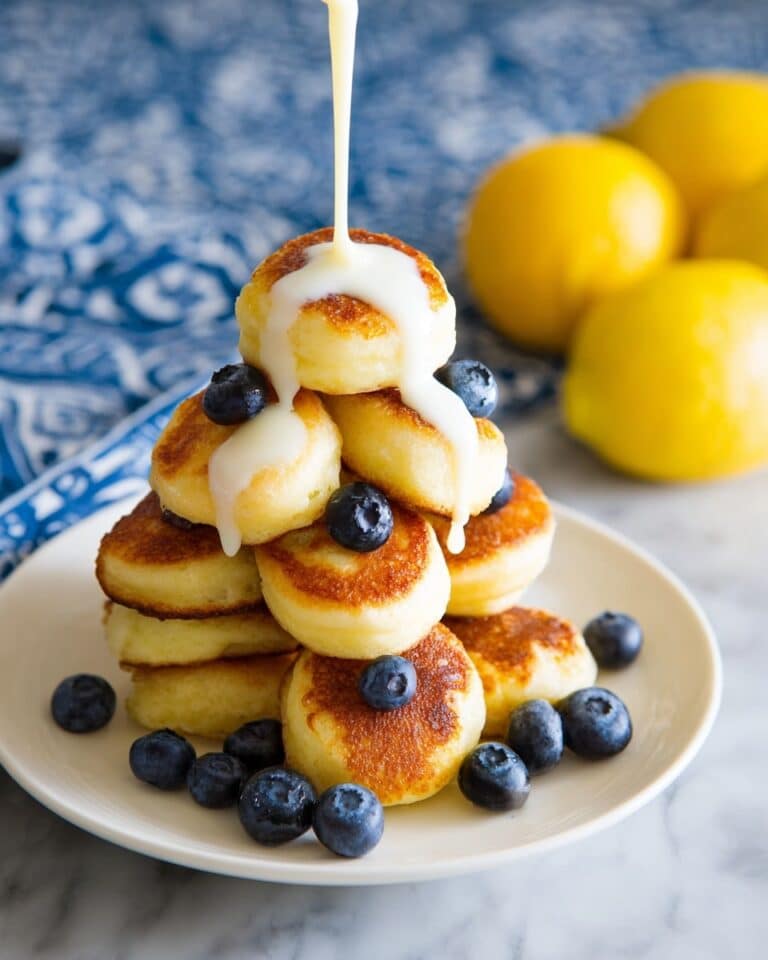 Lemon Blueberry Pancake Bites with Cream Cheese Icing Recipe