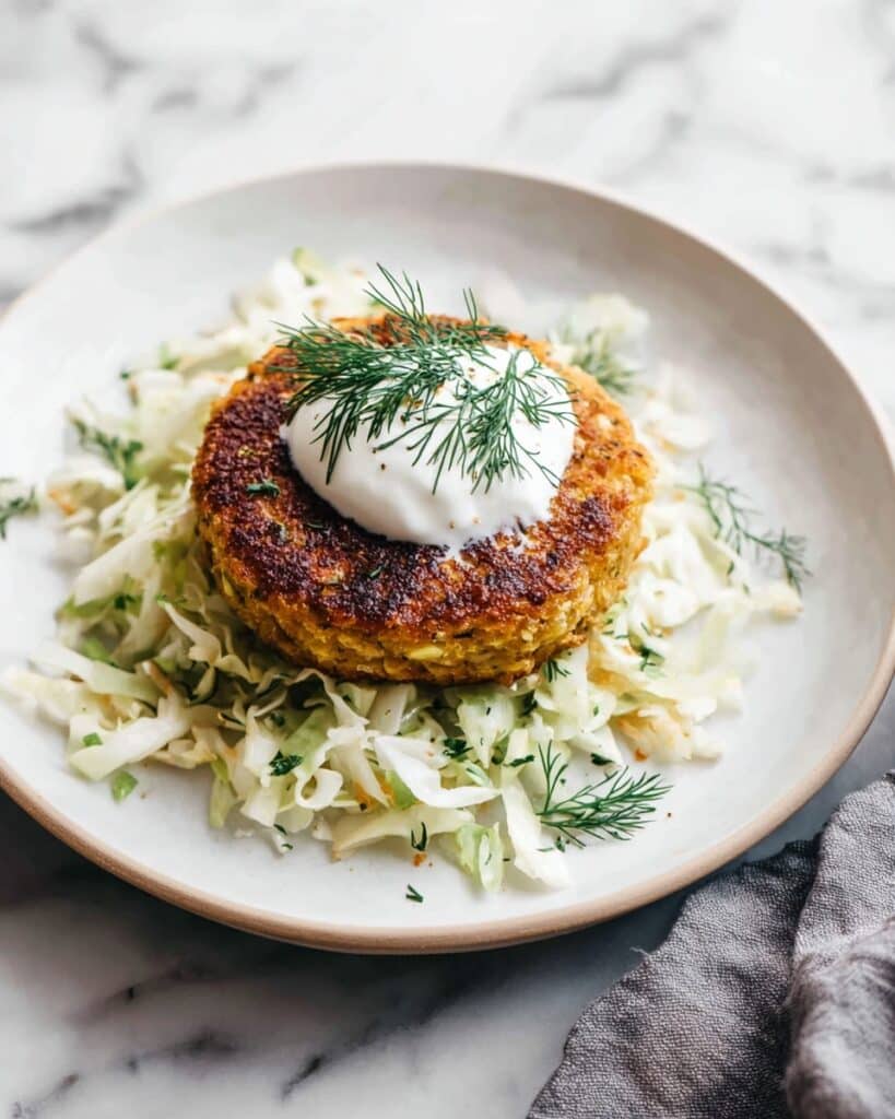 Salmon Burgers with Creamy Herb Slaw Recipe