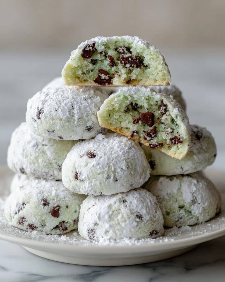 Mint Chocolate Chip Snowball Cookies Recipe