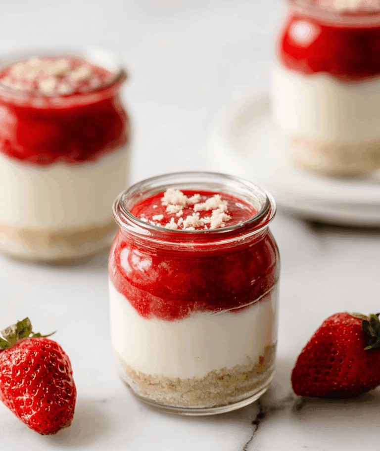 Keto No Bake Strawberry Cheesecake Jars Recipe