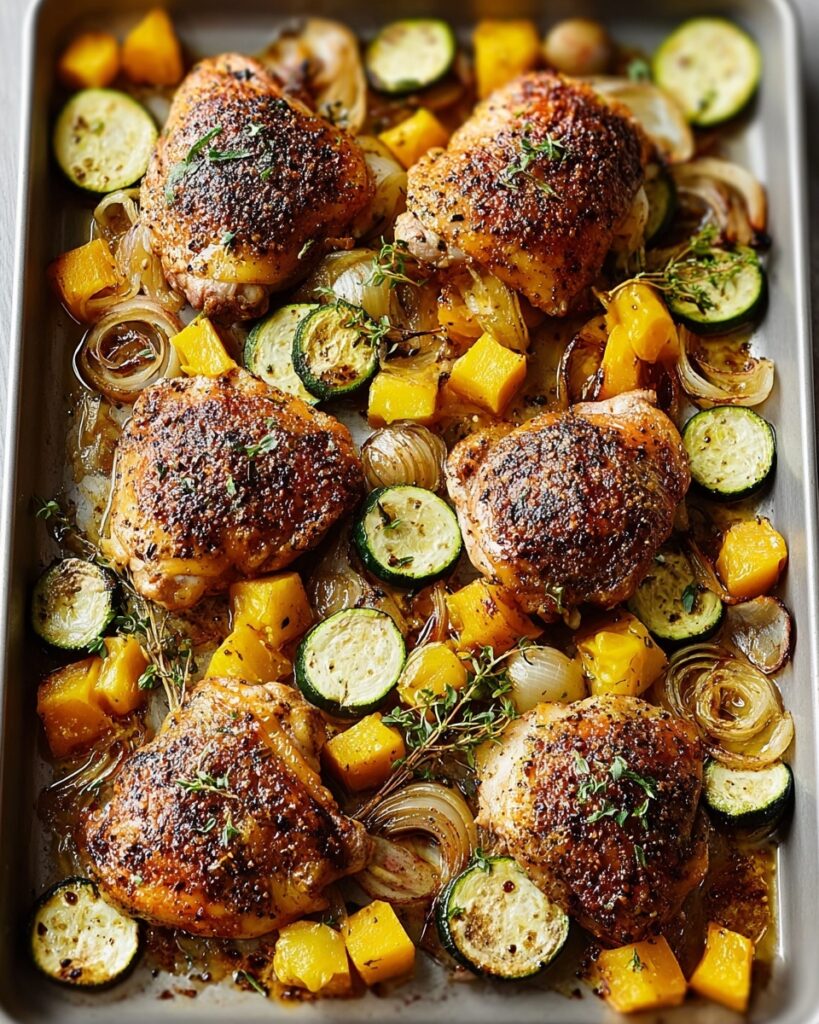 Sheet Pan Maple Mustard Roasted Chicken with Green Beans Recipe