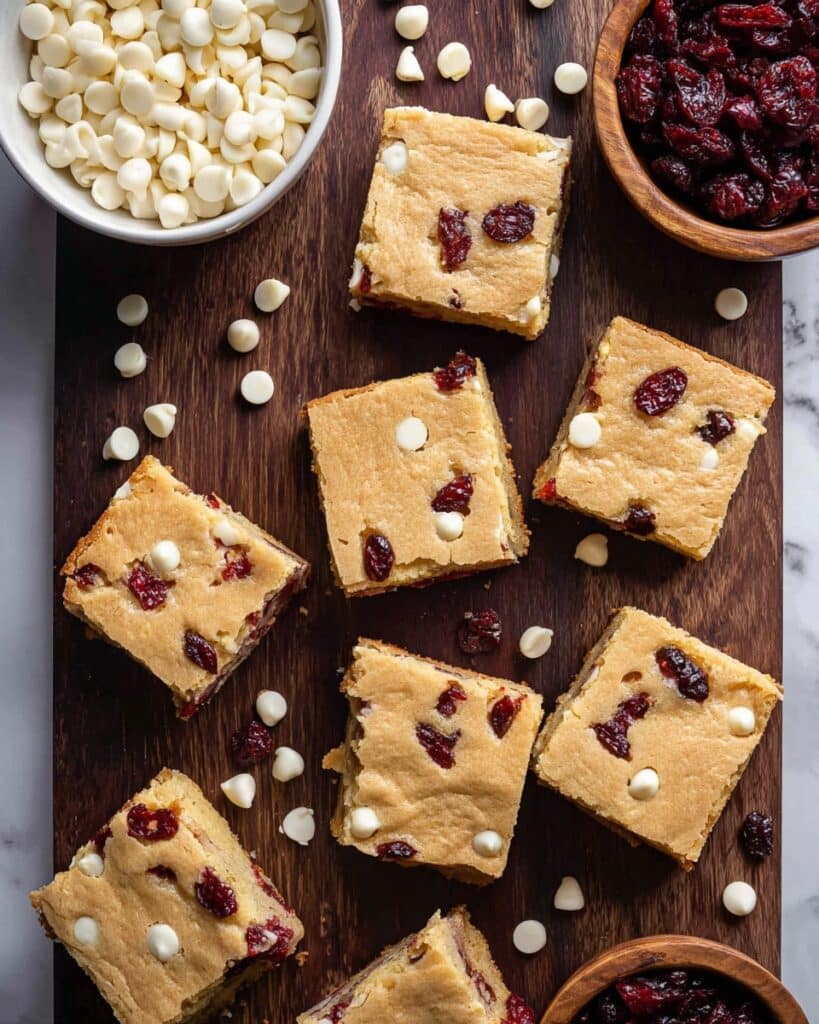 Cranberry White Chocolate Blondies Recipe