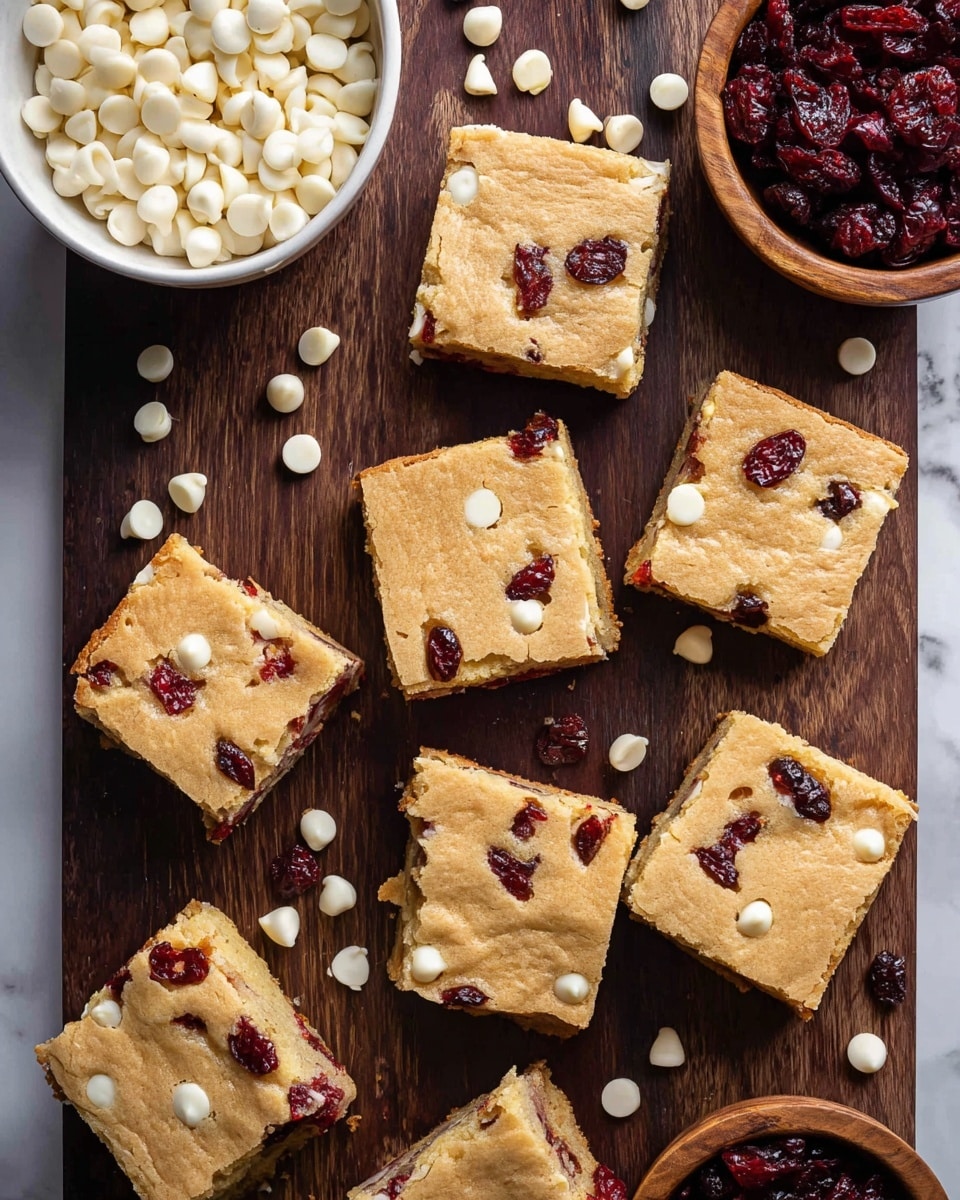 Cranberry White Chocolate Blondies Recipe