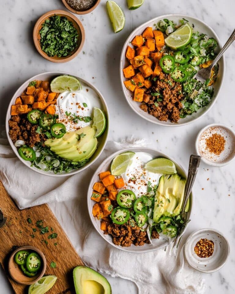 Viral Cottage Cheese Sweet Potato Ground Beef Bowls Recipe