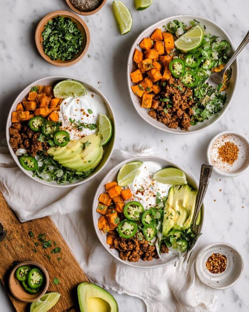 Viral Cottage Cheese Sweet Potato Ground Beef Bowls Recipe