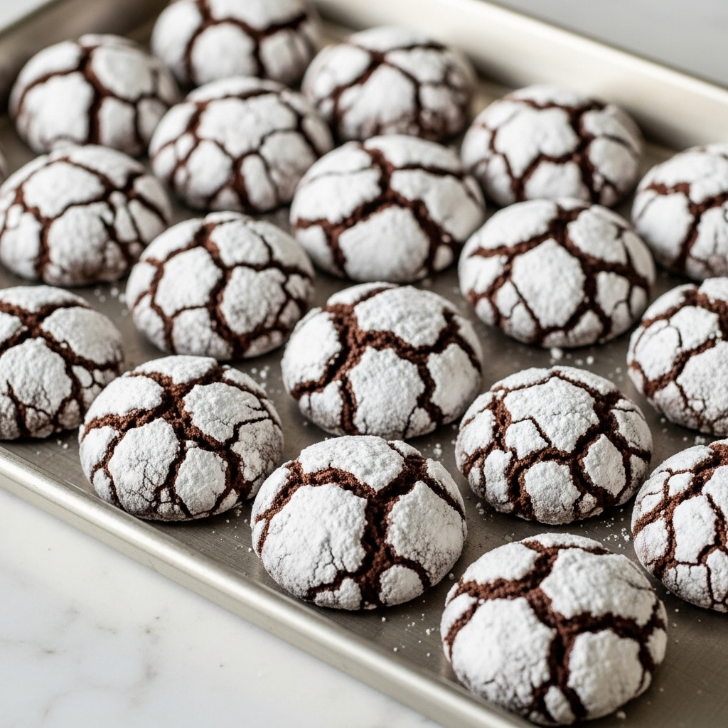 Chocolate Peppermint Crinkle Cookies Recipe