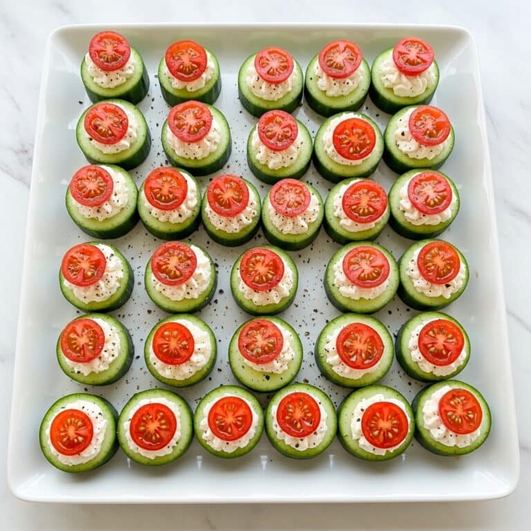 Cucumber Bites with Cream Cheese and Tomato Topping Recipe