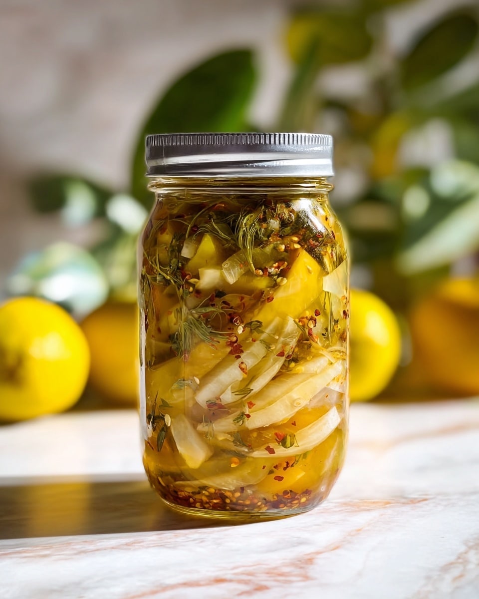 A shallow white plate holds a creamy, smooth white layer of hummus spread in a circular shape, forming the base. On top, there is a layer of tender artichoke hearts with a pale yellow-green color and soft texture, arranged loosely in the center. The dish is drizzled with golden olive oil that shines under the light, and sprinkled with small bits of chopped green chives and red chili flakes, adding splashes of green and red for contrast. The background is a white marbled texture. photo taken with an iphone --ar 4:5 --v 7