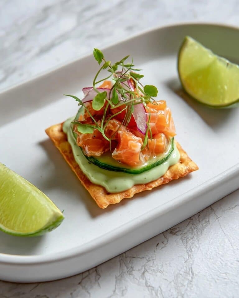 Salmon Wontons with Avocado Mayo and Pickled Onion Recipe