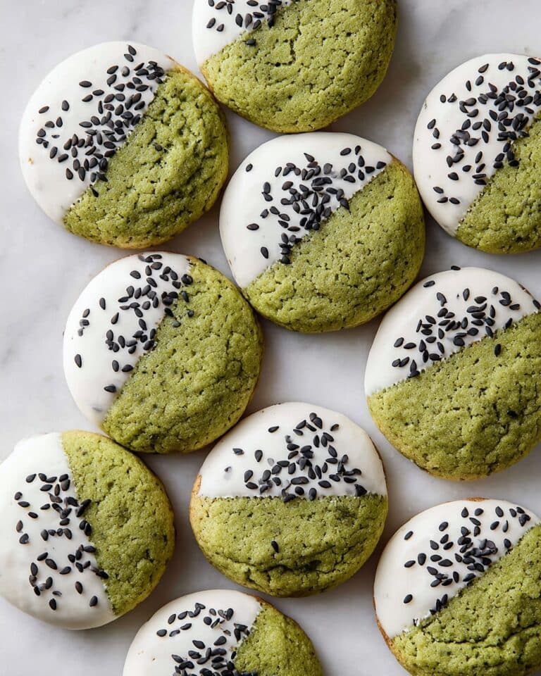 Matcha Cookies with White Chocolate and Black Sesame Recipe