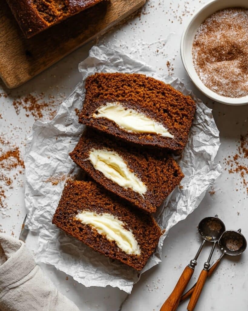 Cream Cheese Filled Pumpkin Bread with Chai Sugar Recipe