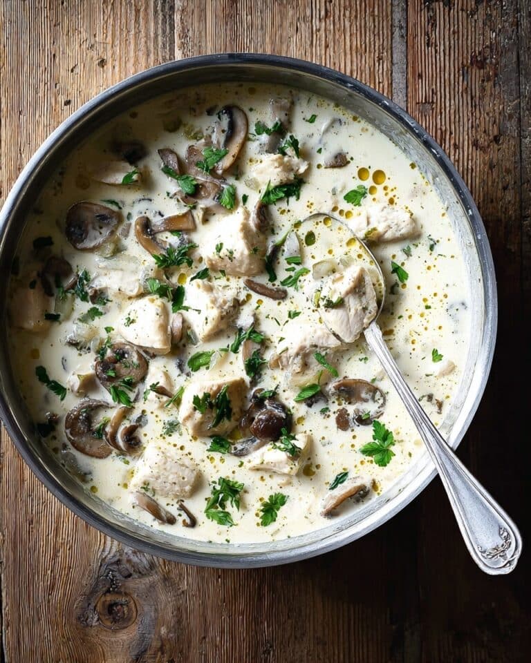 Rotisserie Chicken in Creamy Mushroom Sauce Recipe