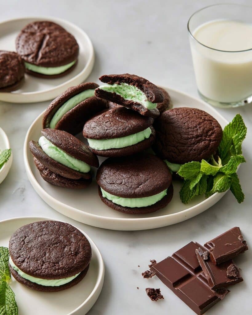 Chocolate Whoopie Pies with Mint Filling Recipe