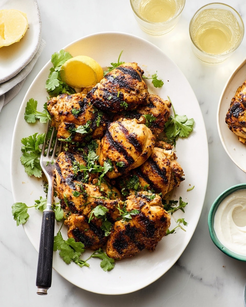 Grilled Za’atar Chicken With Garlic Yogurt and Cilantro Recipe