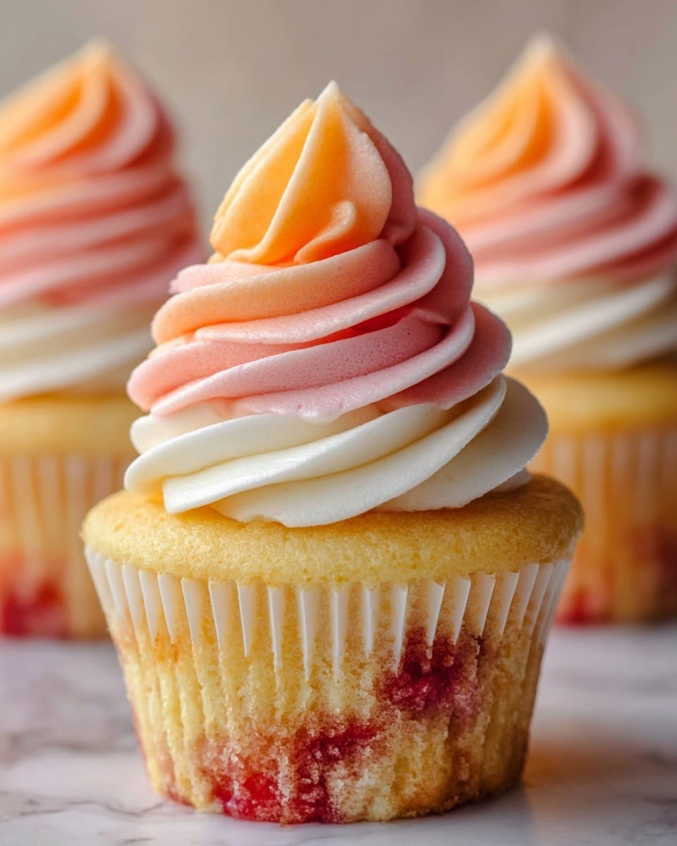 Mango Strawberry Sunset Cupcakes Recipe